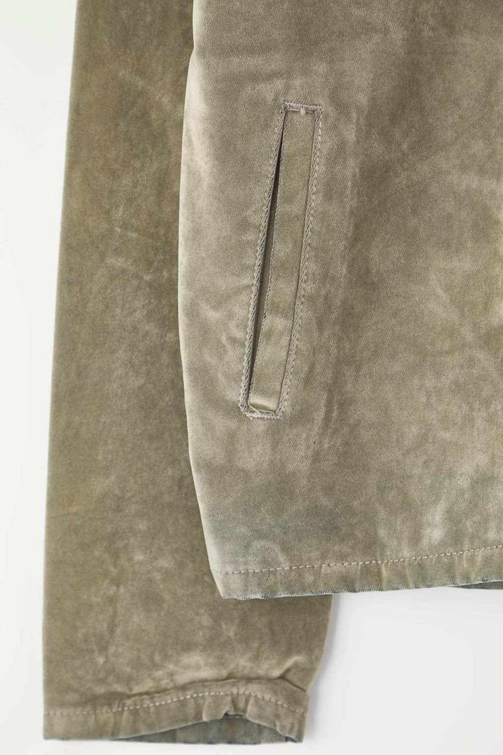 Bej Suet Gorunumlu Flok Bask?l? Regular Denim Ceket TWOAW26CE00050 - Trendyolmilla фото 7