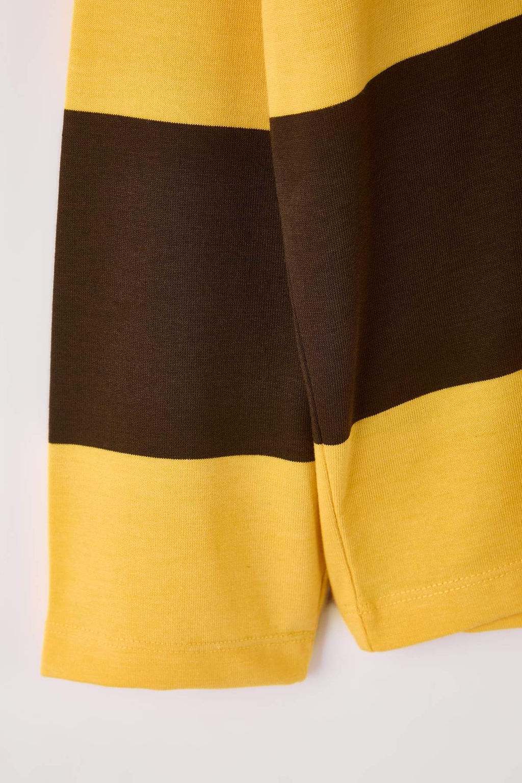 Sar? Cizgili Polo Yaka Oversize/Genis Kal?p Orme Sweatshirt TWOAW26SW00051