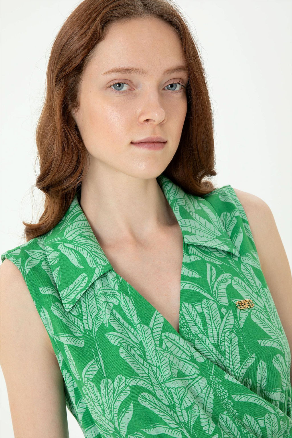 U. S. Polo Assn Женское темно-зеленое тканое платье - U.s. polo assn фото 2