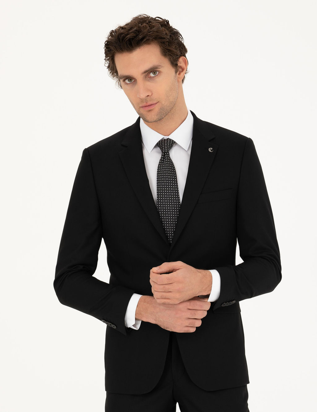 Черный костюм узкого кроя - Cacharel фото 9