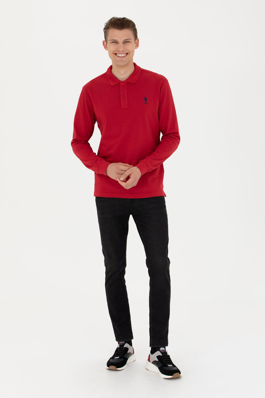 U. S. Polo Assn / Мужской красный базовый свитшот - U.s. polo assn фото 11