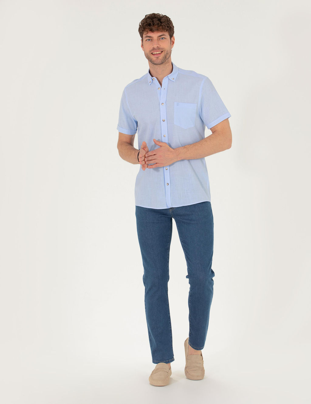 Рубашка Pierre Cardin Regular Fit светло-голубая