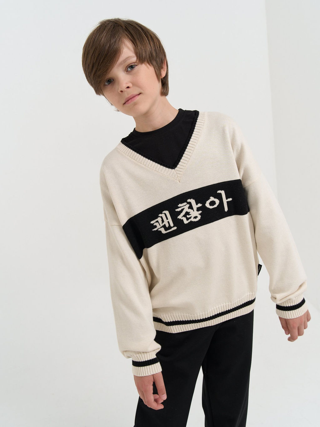 Джемпер вязаный Мне ок с принтом 7+ - Bungly фото 12