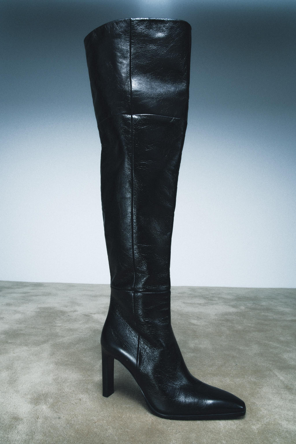 LEATHER XL HEELED BOOTS LIMITED EDITION - Zara фото 13