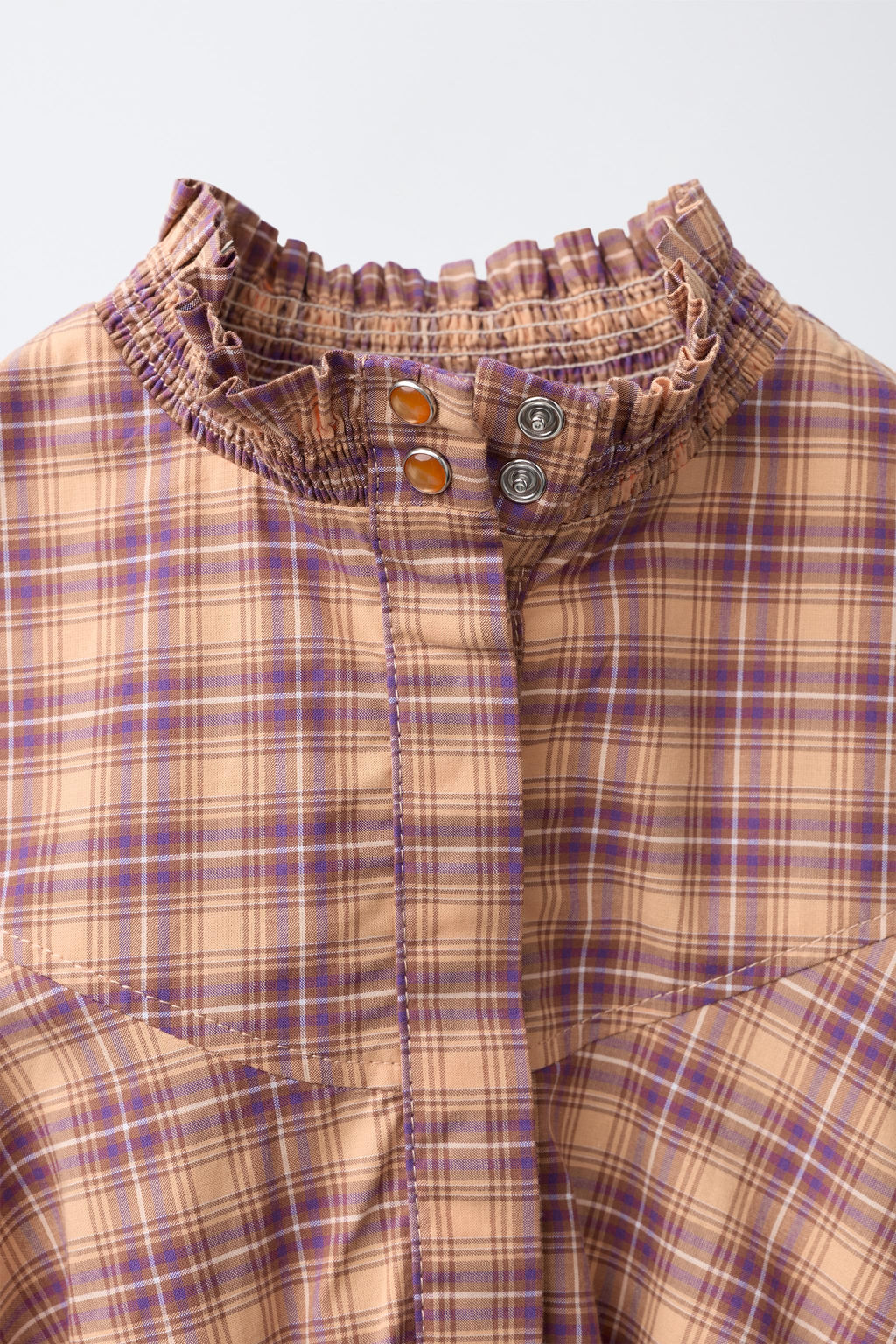 CAMISA CUELLO SUBIDO GOMAS / Naranja - Zara фото 5