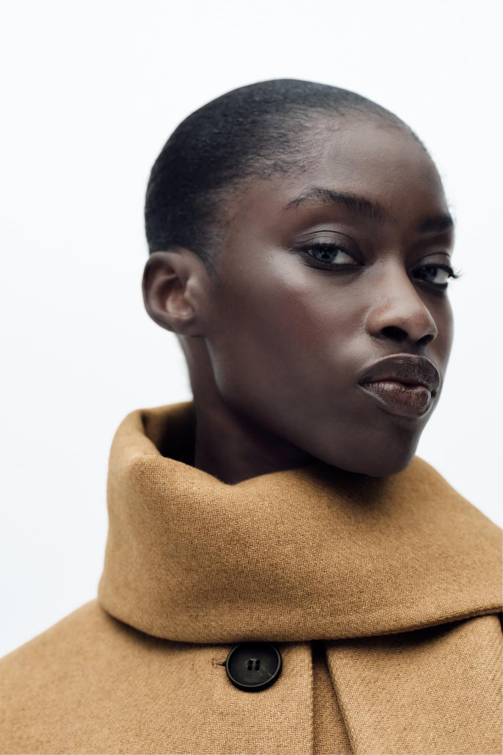 WOOL COAT WITH SCARF - Zara фото 21