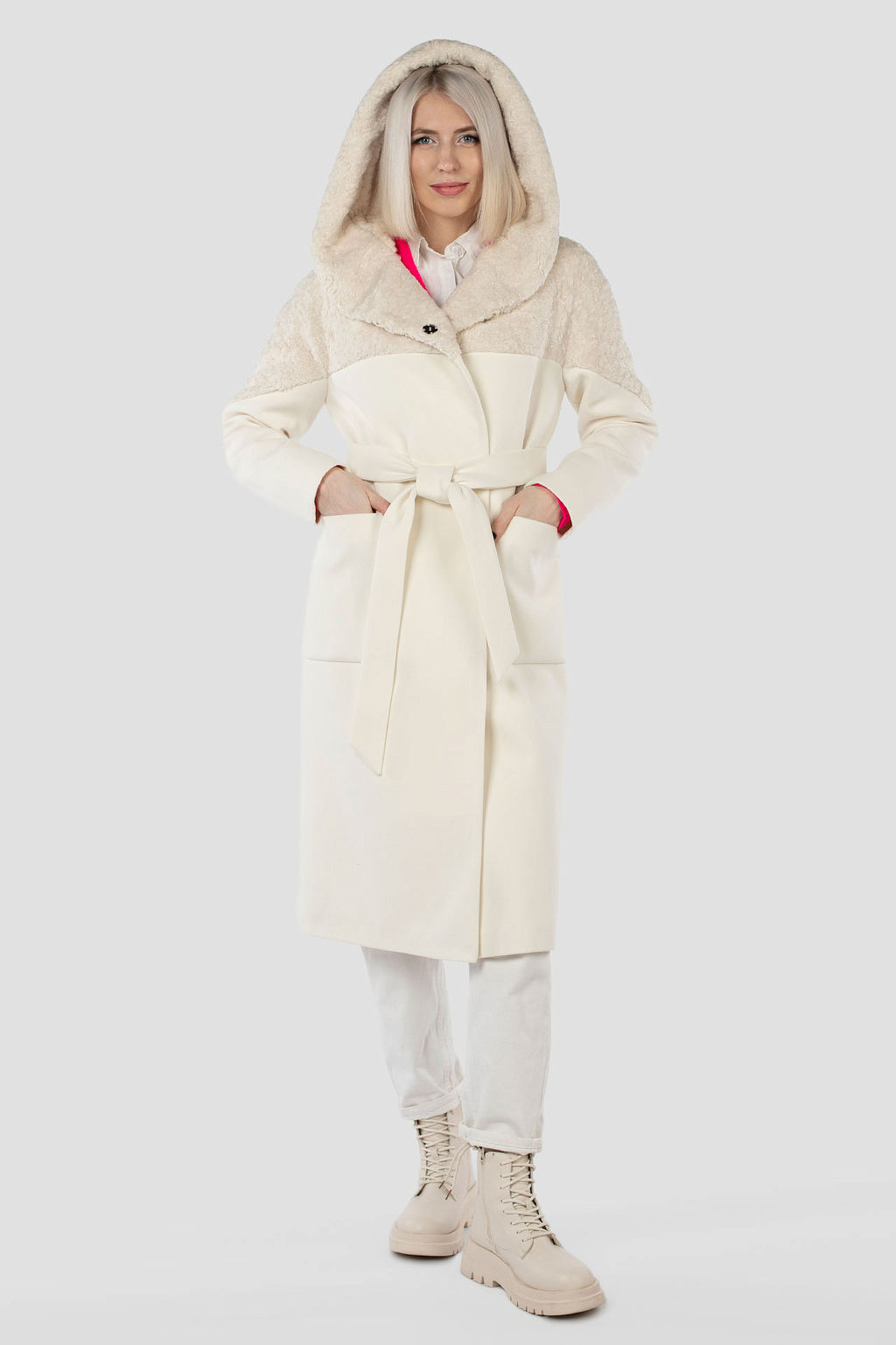 Пальто женское демисезонное (пояс) - El podio фото 2