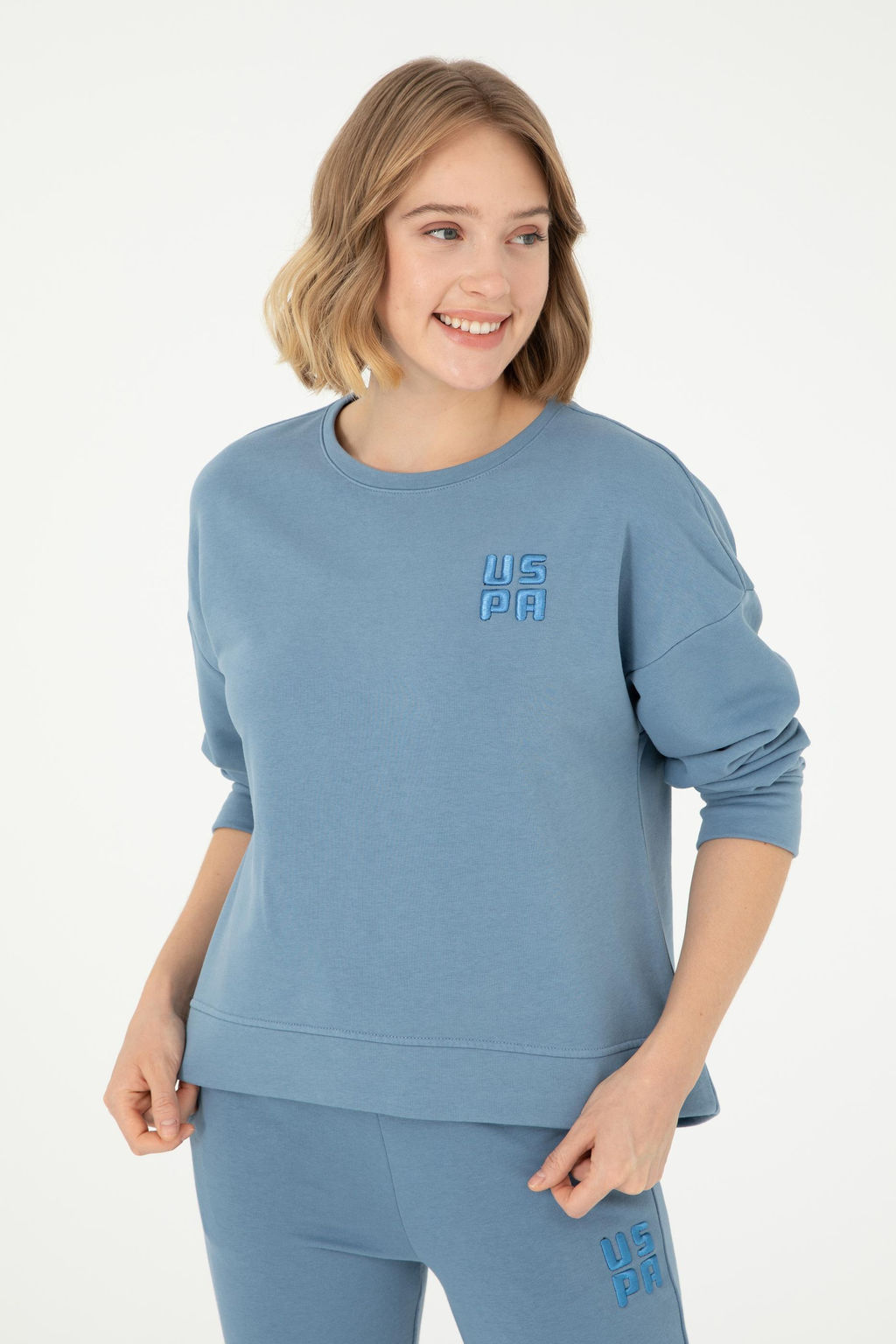 Женский темно-синий базовый свитшот - U.s. polo assn фото 3