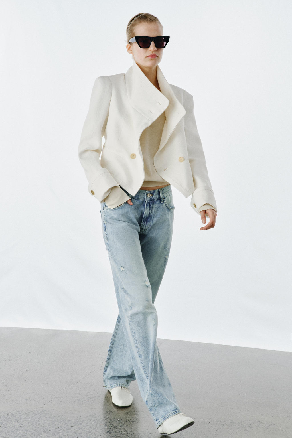 JEANS ZW COLLECTION RELAXED STRAIGHT TIRO BAJO / Azul - Zara фото 7