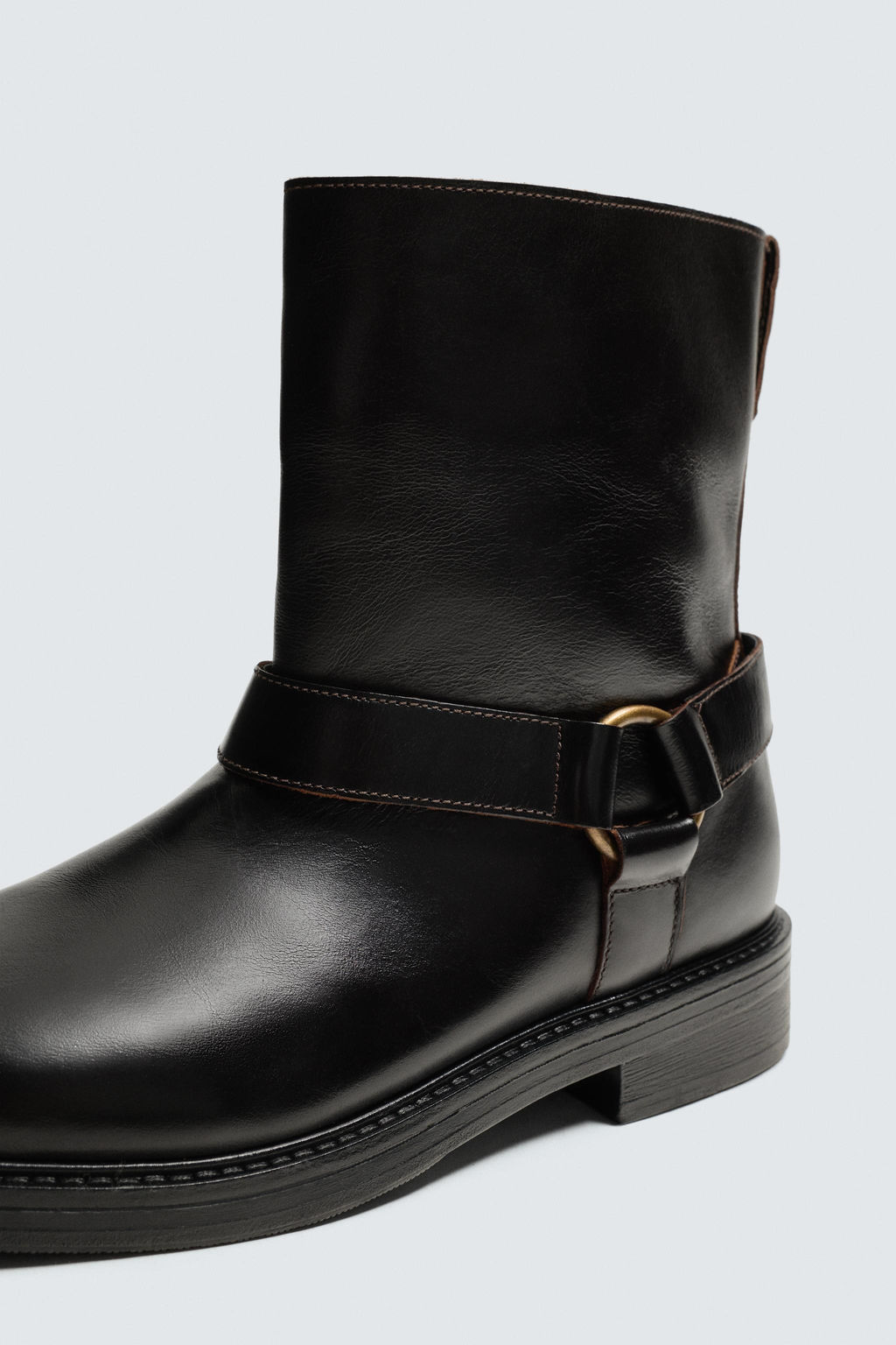 LEATHER HARNESS BOOTS