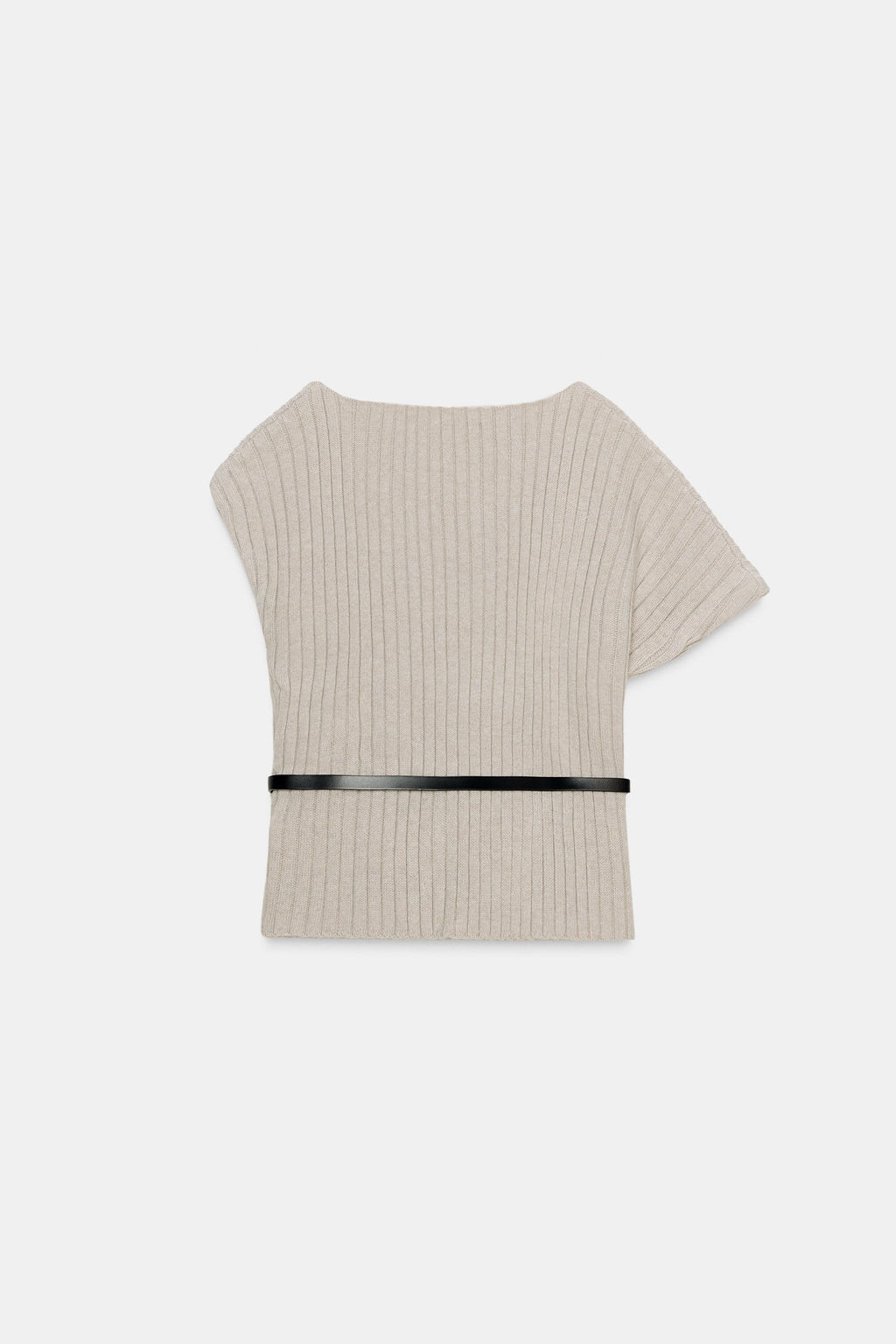 ASYMMETRIC WOOL TOP WITH BELT - Zara фото 8