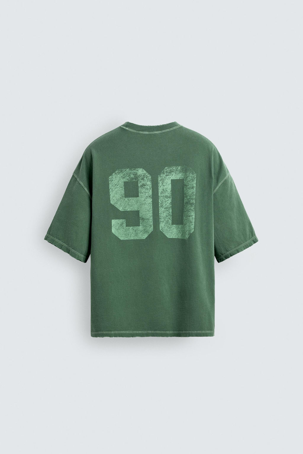 CAMISETA BOXY FIT LAVADA GR?FICOS / Verde - Zara фото 8