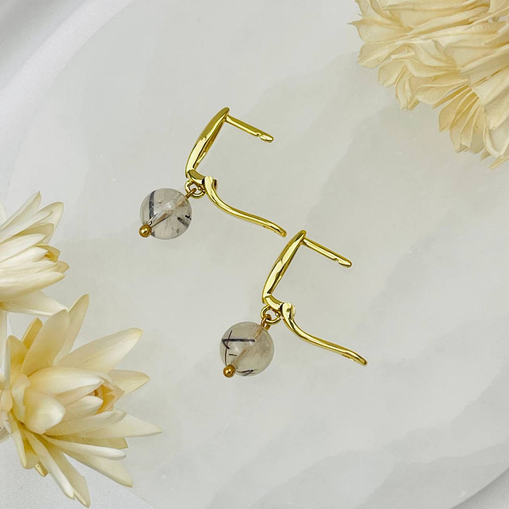 Серьги из Кварца с Турмалином - Радуга самоцветов фото 3