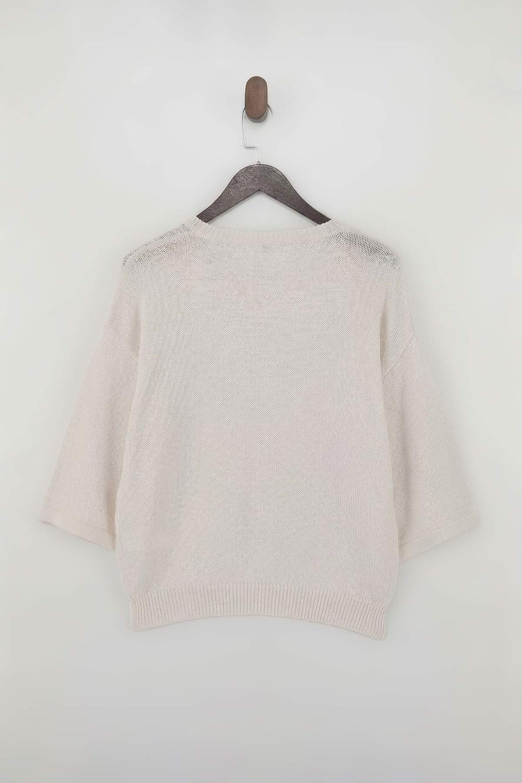 Wardrobe Essentials Ekru Bisiklet Yaka Triko Bluz TWOSS26BZ00136