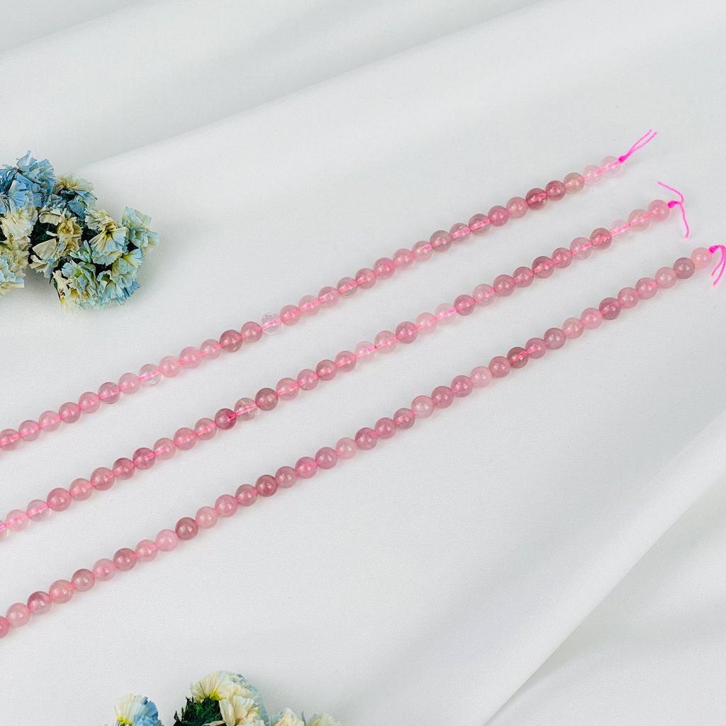 Бусины для украшений из мадагаскарского Розового кварца 39 см