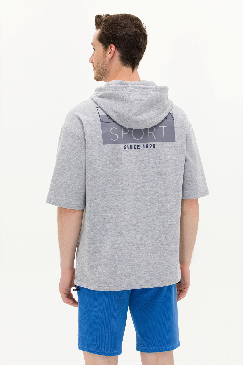 Мужская серая меланжевая толстовка с капюшоном Неожиданная скидка в корзине - U.s. polo assn фото 5