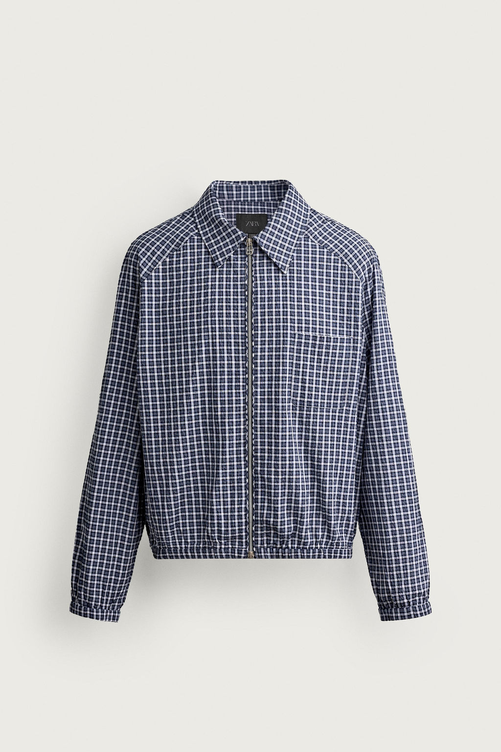 SOBRECAMISA CUADROS RELIEVE / Azul - Zara фото 8