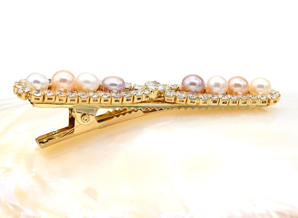 Заколка для волос с жемчугом 10*65мм