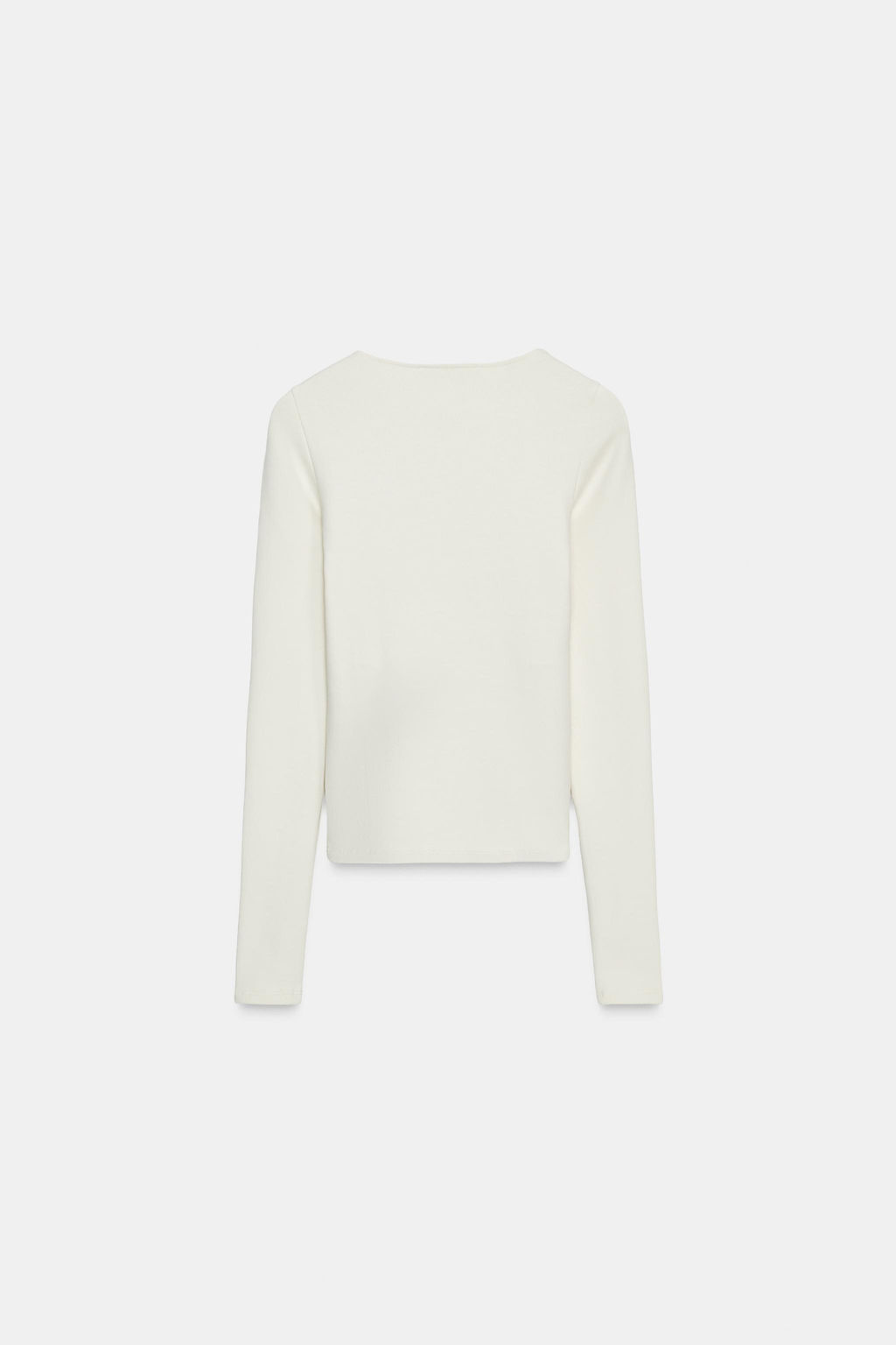 RIBBED T-SHIRT WITH SQUARE NECKLINE - Zara фото 10