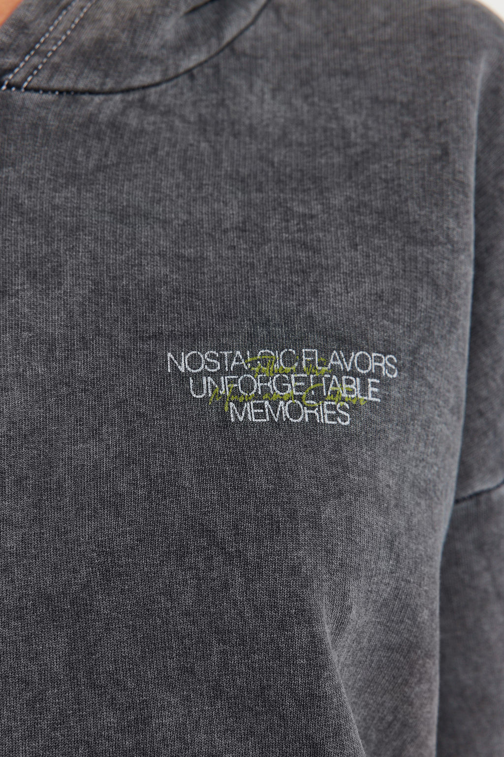 TRENDYOLMILLA Antrasit Kal?n Ici Polarl? Y?kama Efektli Oversize/Genis Kal?p Orme Sweatshirt TWOAW24SW00230  фото 5