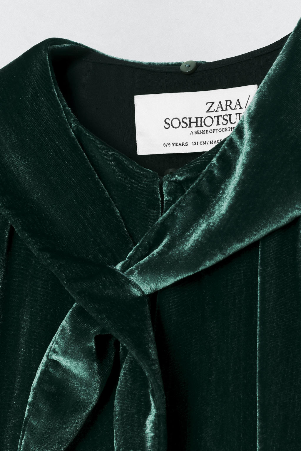 VELVET DRESS WITH DETACHABLE SCARF SOSHIOTSUKI x ZARA  фото 6