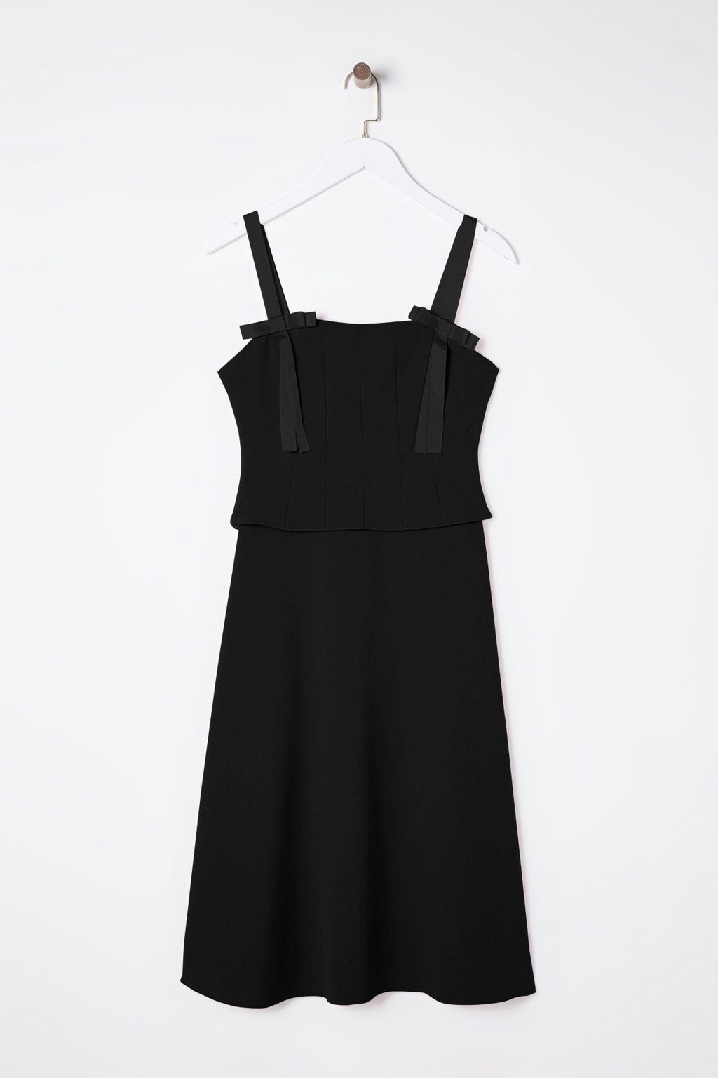 TRENDYOLMILLA Siyah A-Kesim Fiyonk Detayl? Dokuma S?k Midi Elbise TPRSS25EL00079  фото 6