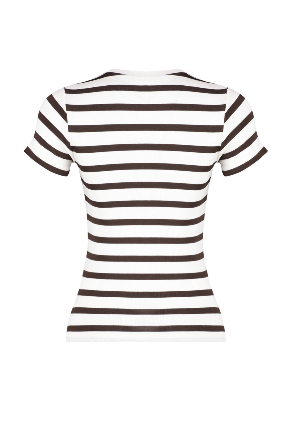 Kahverengi Cizgili Viskoz/Yumusak Kumas Vucuda Oturan Orme Bluz TWOSS24BZ00296