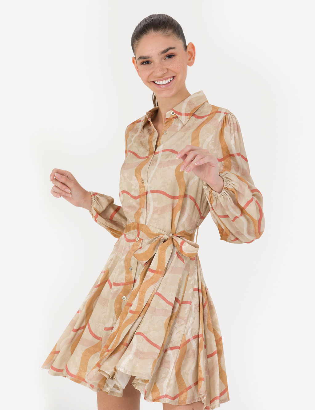 Bej Comfort Fit Dokuma Elbise - Pierre cardin фото 4