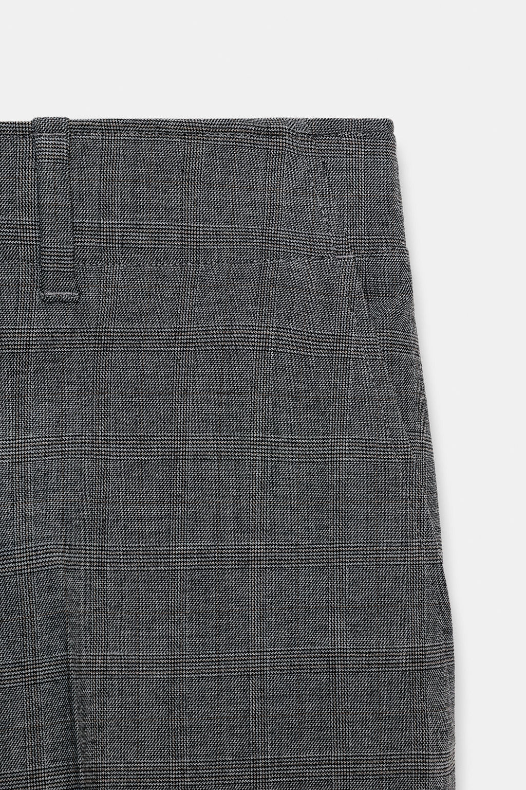 ZW COLLECTION CHECKED STRAIGHT TROUSERS - Zara фото 7