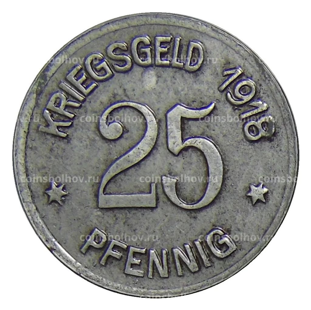 Монета 25 пфеннигов 1918 года Германия Нотгельд Кобленц