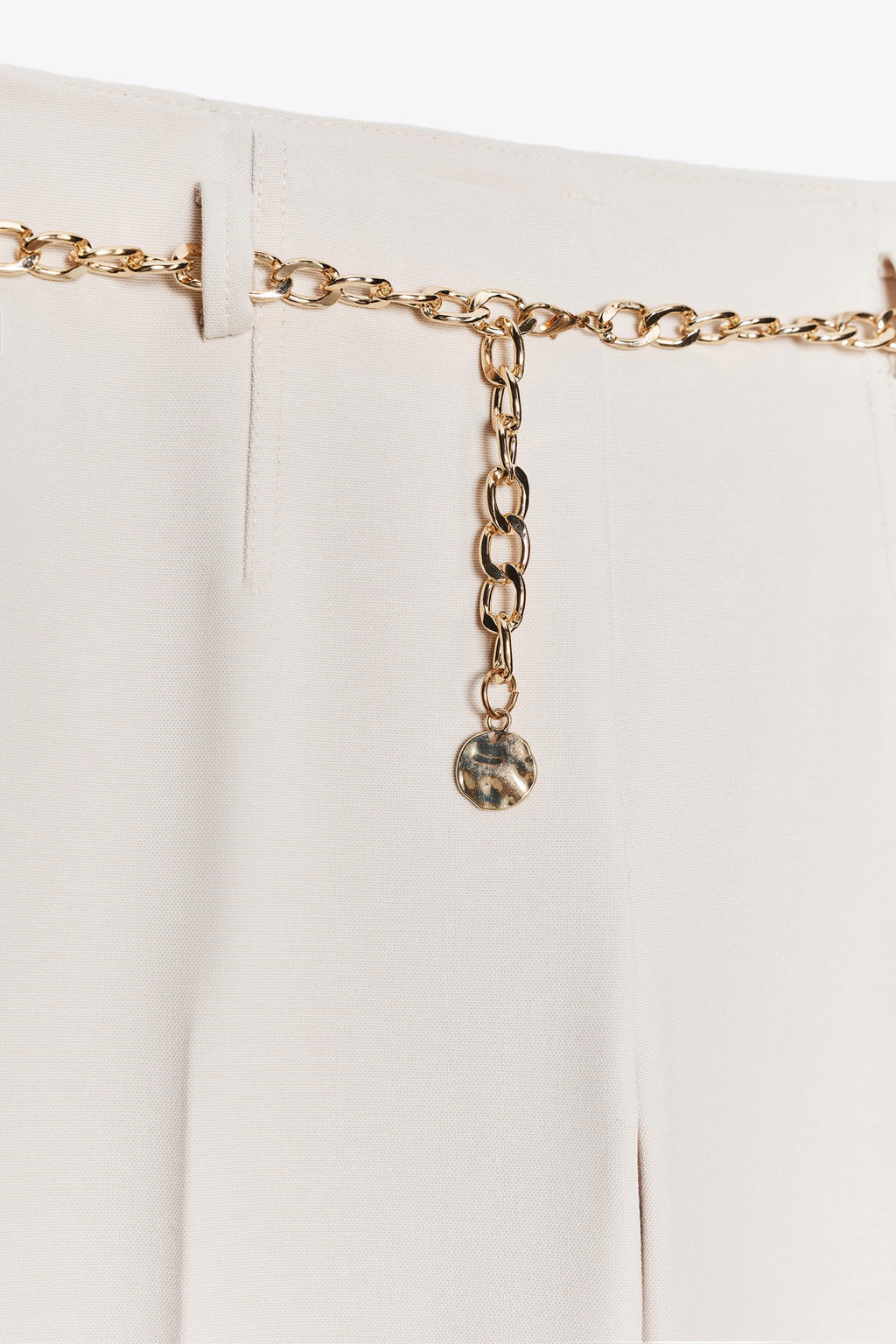 CROPPED TROUSERS WITH CHAIN BELT - Zara фото 8