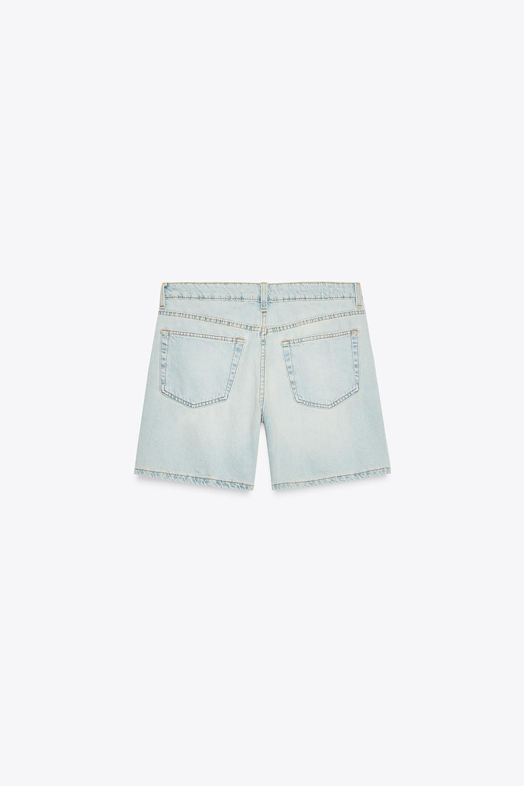 TRF MID-WAIST DENIM BERMUDA SHORTS - Zara фото 18