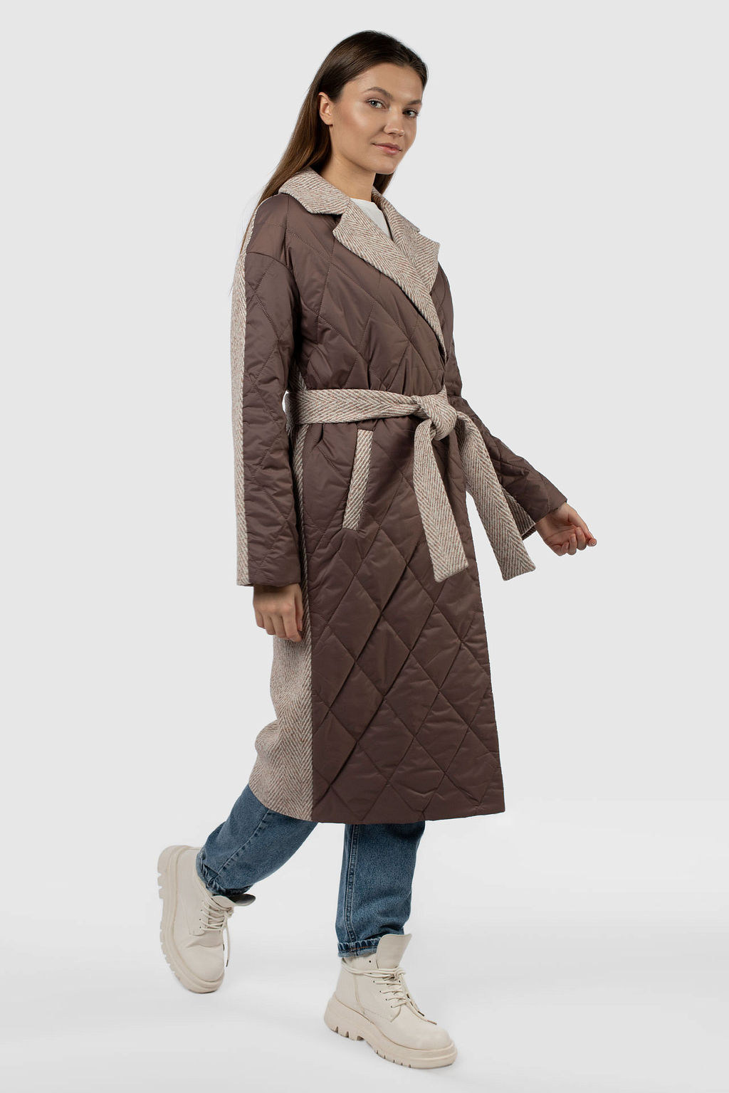 Пальто женское демисезонное (пояс) - El podio фото 3