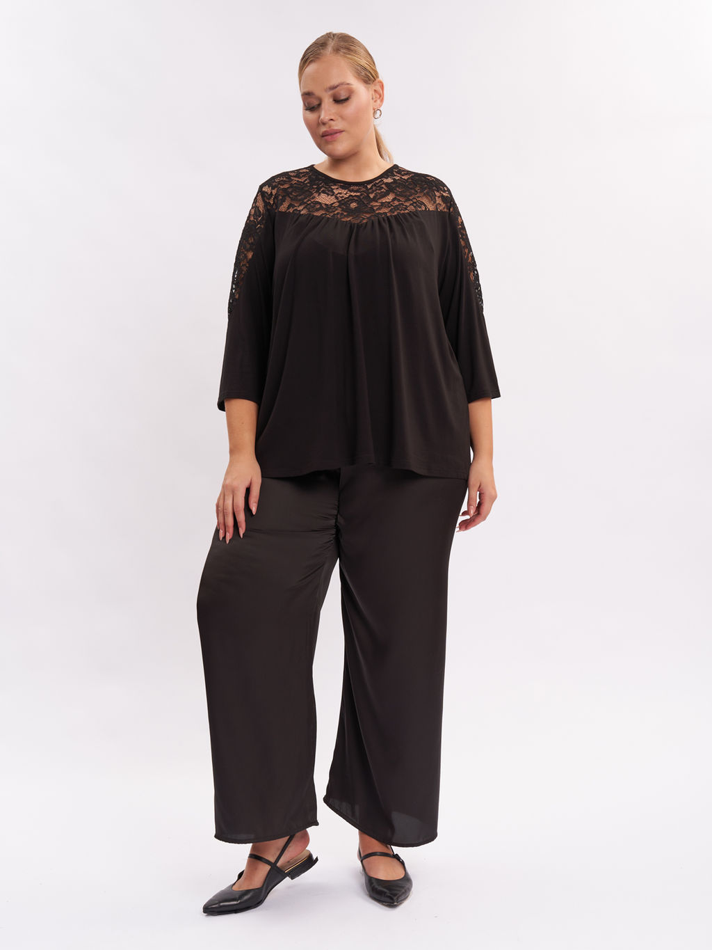 Блузка с кружевом BL17239BLK01 - Артесса фото 9