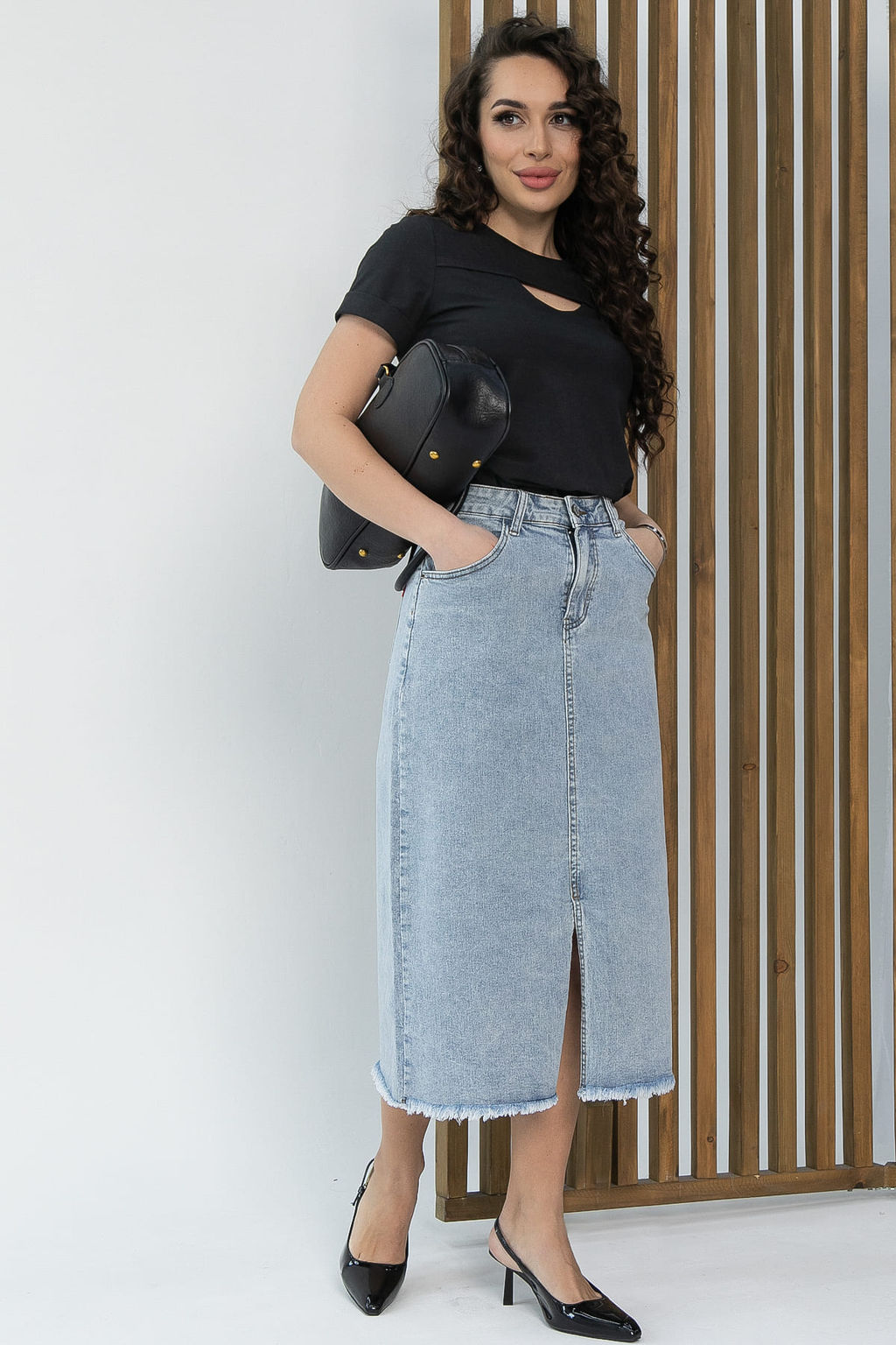 Юбка Самара (серо-голубая) Ю13576-4М - Lt collection фото 6