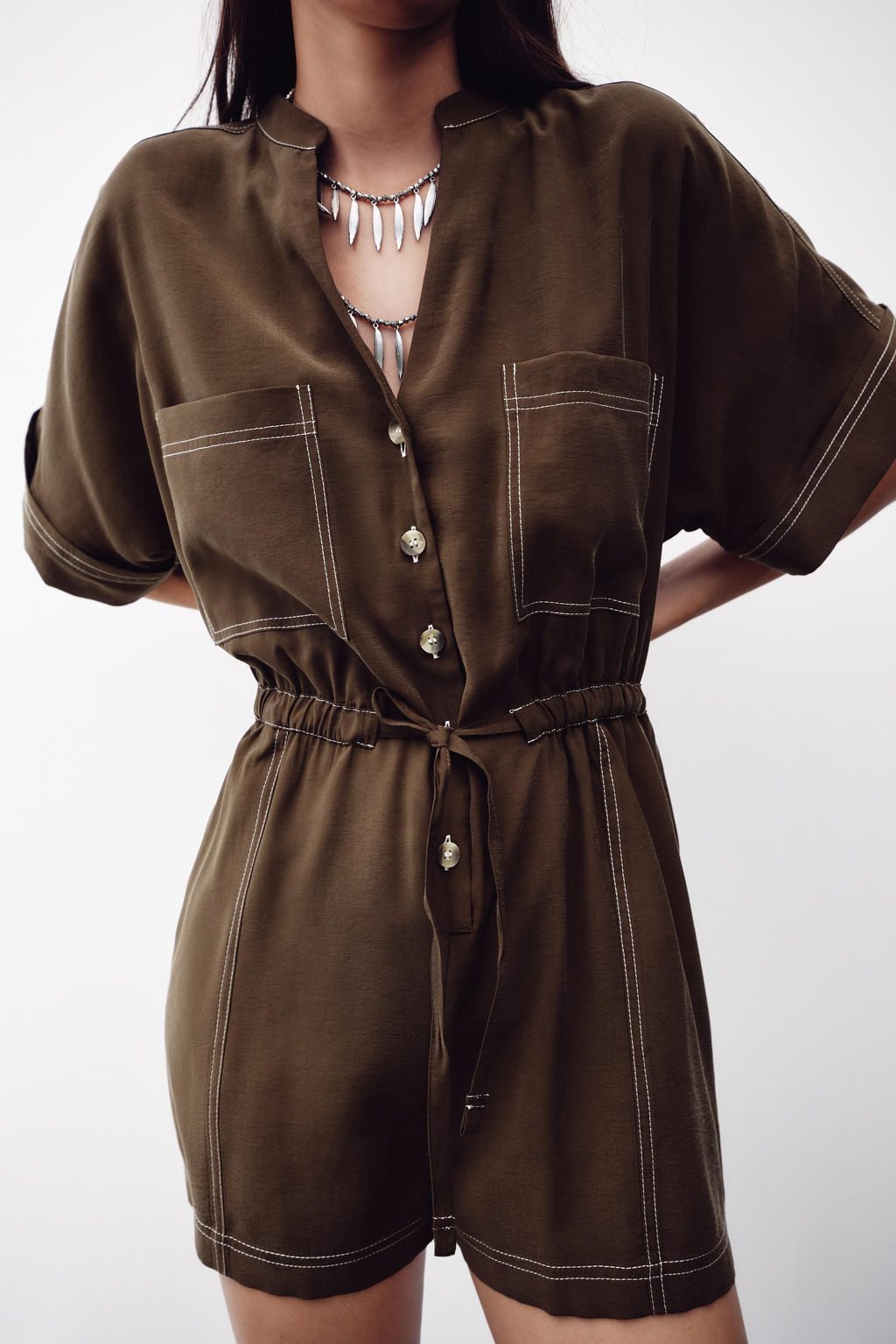 TOPSTITCHING PLAYSUIT - Zara фото 5