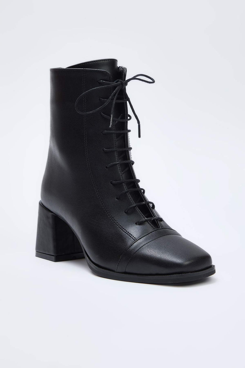 Kahverengi Suet Bagc?kl? Kare Burun Kad?n Blok Topuklu Yar?m Bot TAKAW26BO00074 - Trendyolmilla фото 7