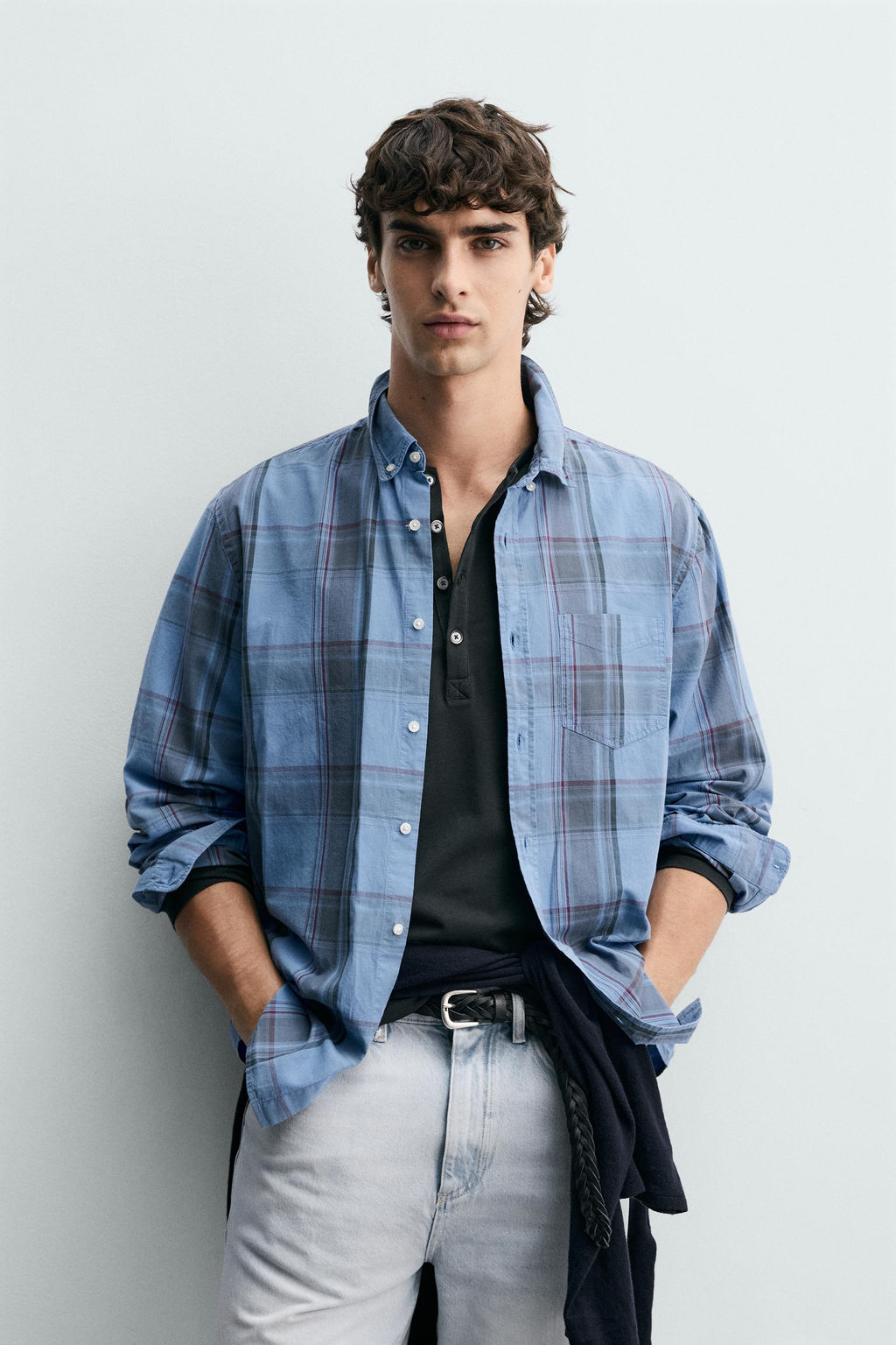 CAMISA REGULAR FIT CUADROS / Azul - Zara фото 2