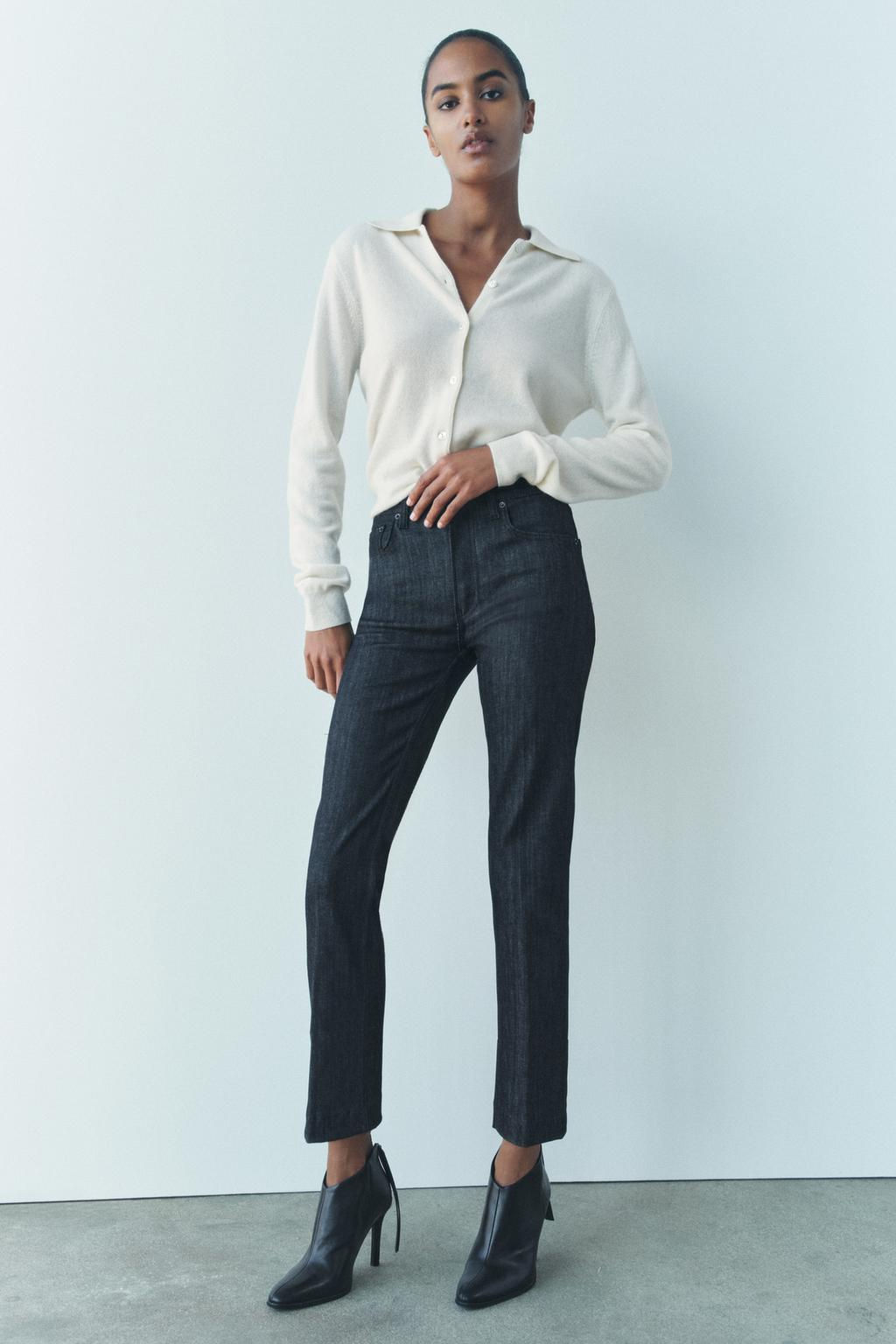 ZW COLLECTION BOOTCUT HIGH-WAIST CROPPED JEANS - Zara фото 10