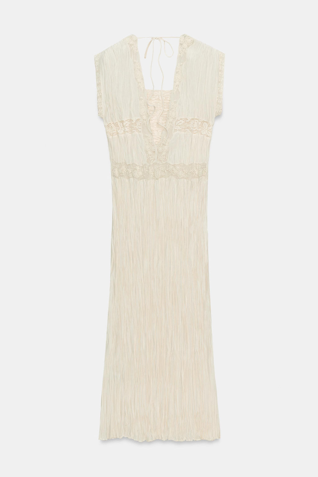 VESTIDO PLISADO ENCAJE ZW COLLECTION / Crudo - Zara фото 6