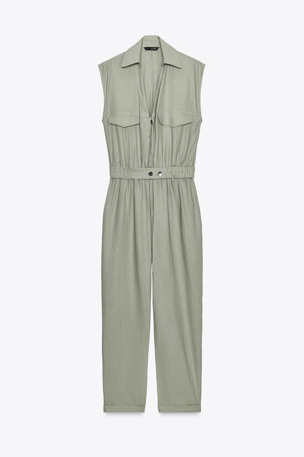 LINEN BLEND BELTED JUMPSUIT - Zara фото 5
