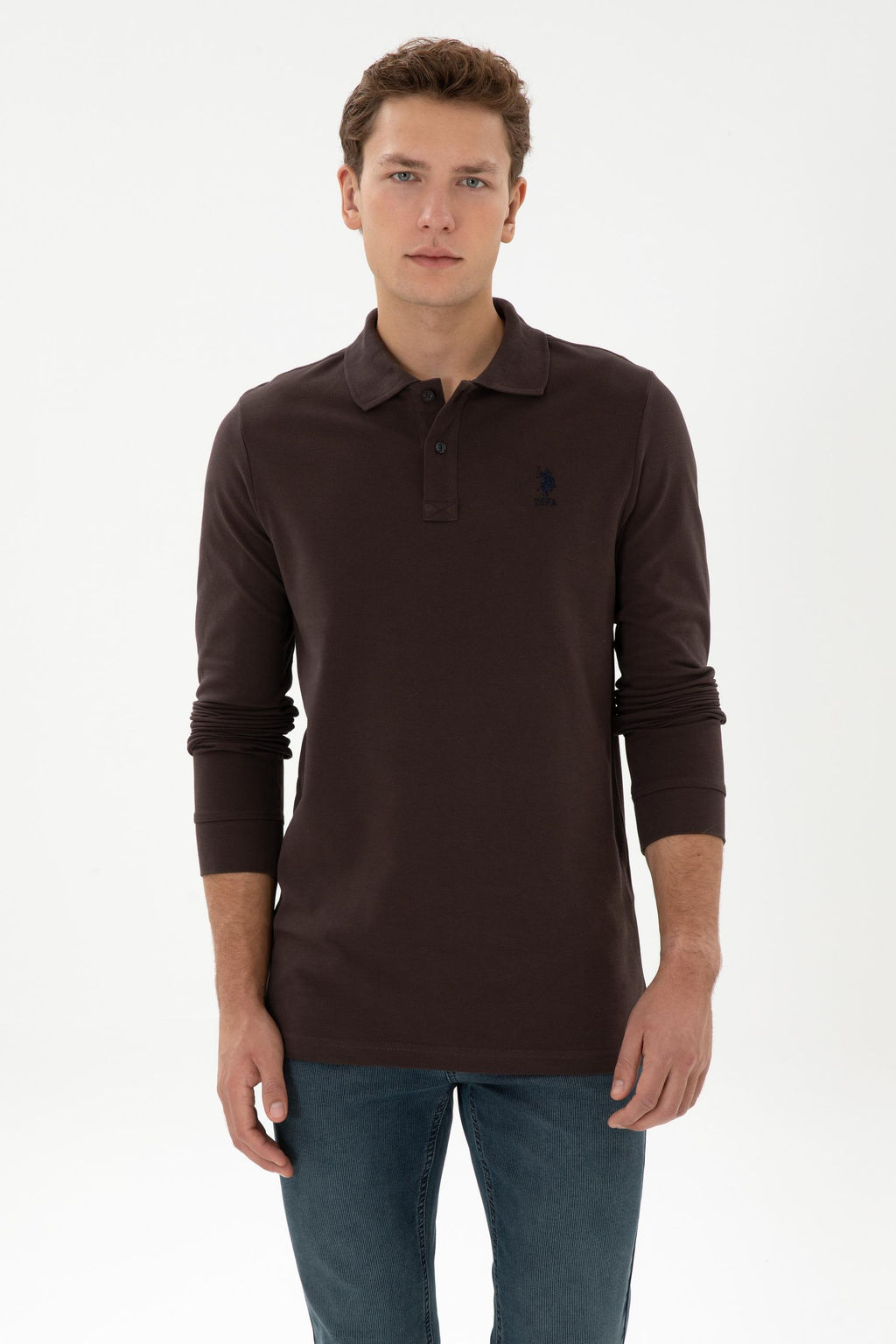 Erkek Koyu Kahverengi Basic Sweatshirt - U.s. polo assn фото 10