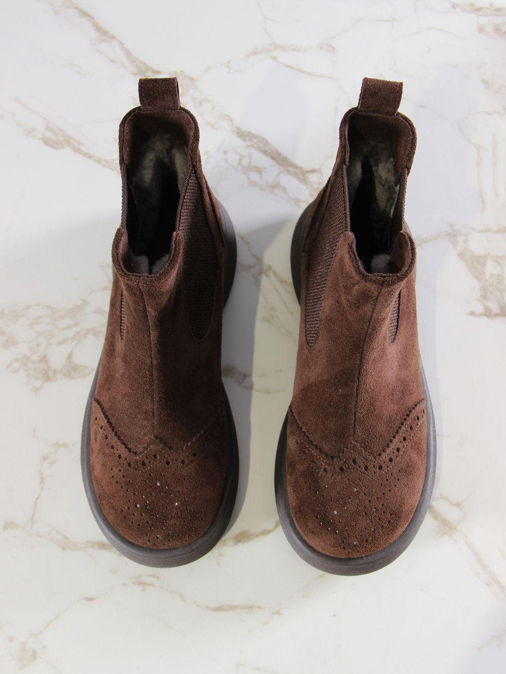 Челси 332.927br.Коричневая замша/мех