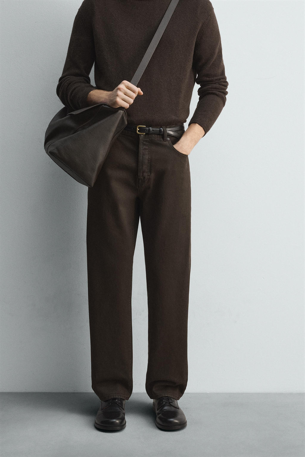 WAXED FINISH STRAIGHT-LEG JEANS - Zara фото 2