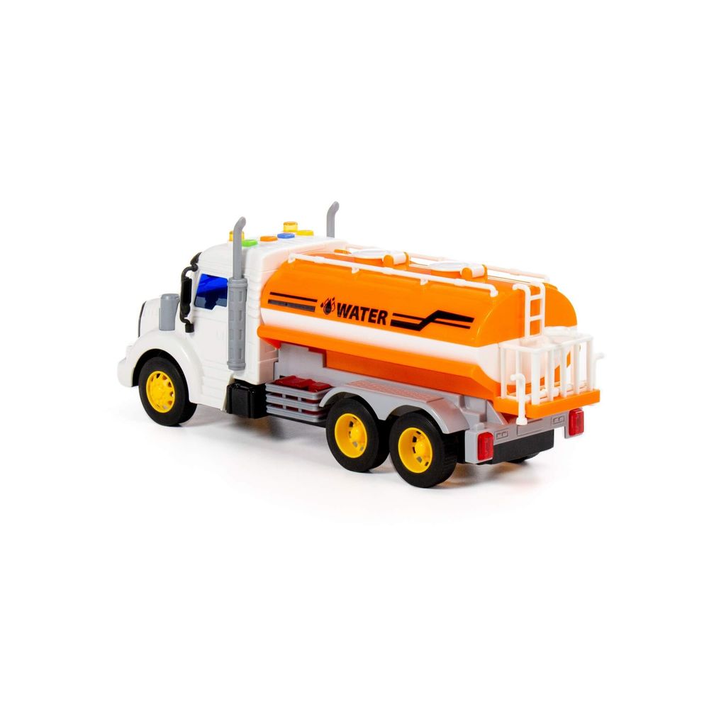 Профи, поливочный автомобиль инерционный (со светом и звуком) (оранжевый) (в коробке) - Полесье фото 3