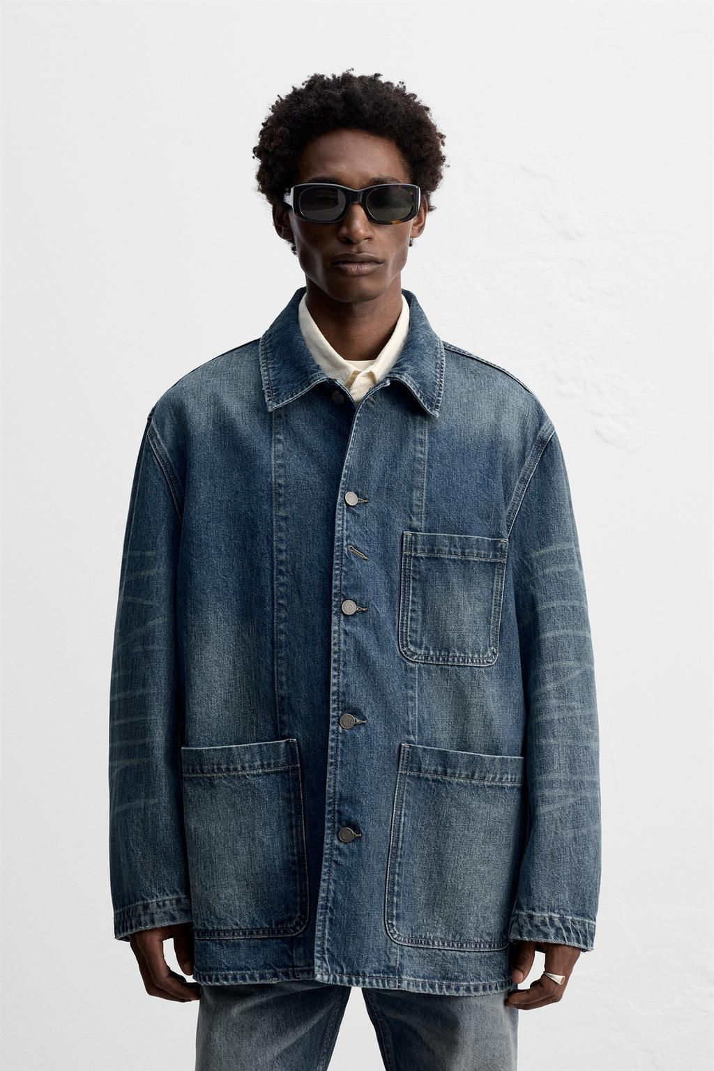 WASHED DENIM OVERSHIRT - Zara фото 2
