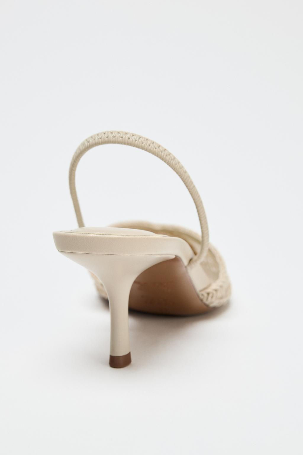 BRAIDED SLINGBACK HEELS - Zara фото 6