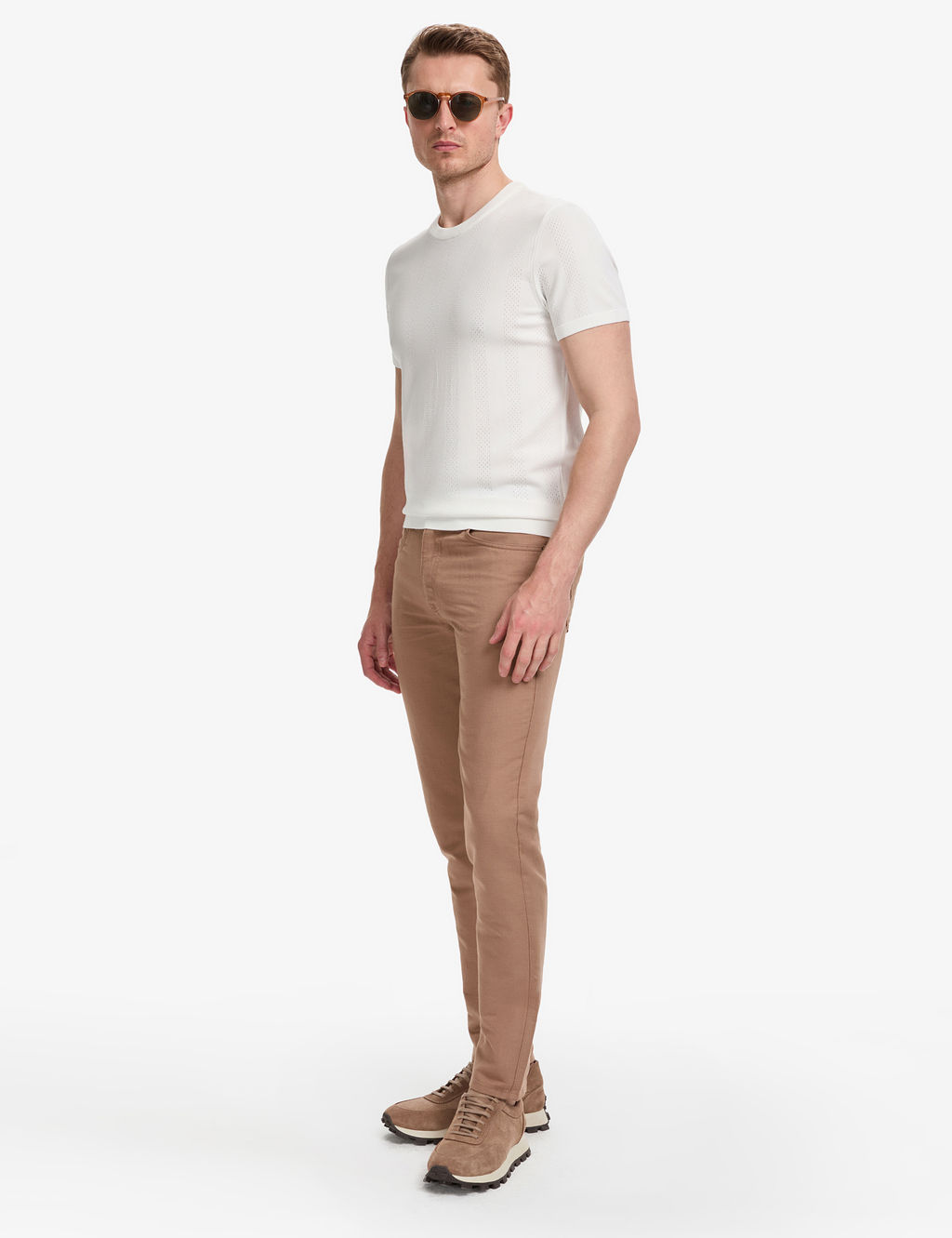 Vizon Slim Fit Keten Kar___ml_ Kanvas Pantolon