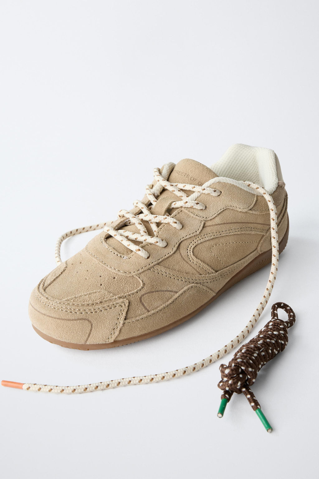 LEATHER LACE-UP PLIMSOLLS - Zara фото 3