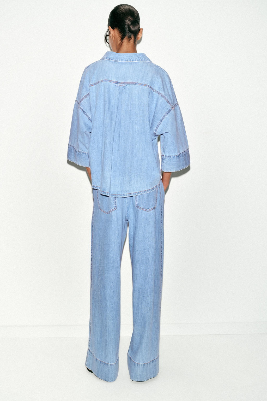 JEANS Z1975 WIDE LEG TIRO MEDIO PINZAS / Azul medio - Zara фото 5